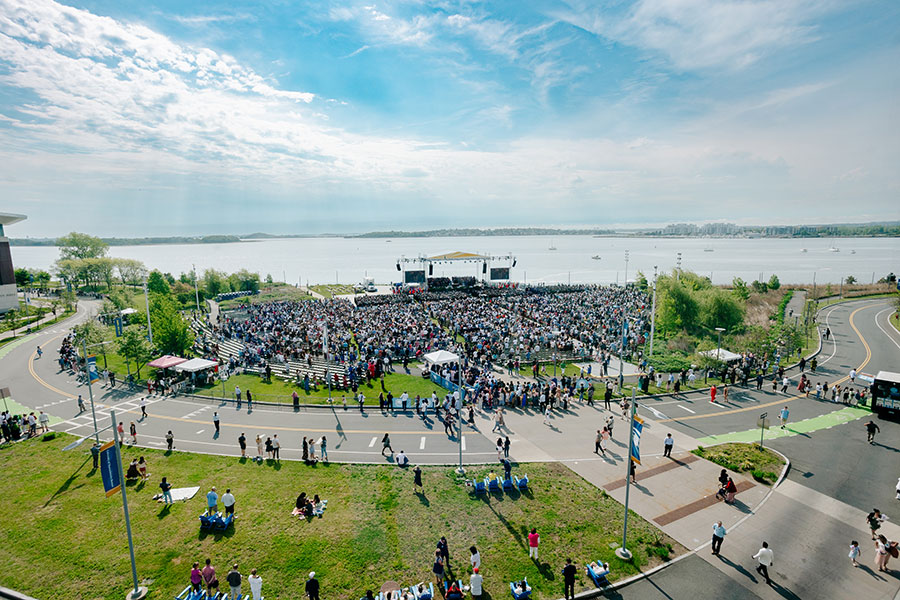 Aerial of undergrad commencement