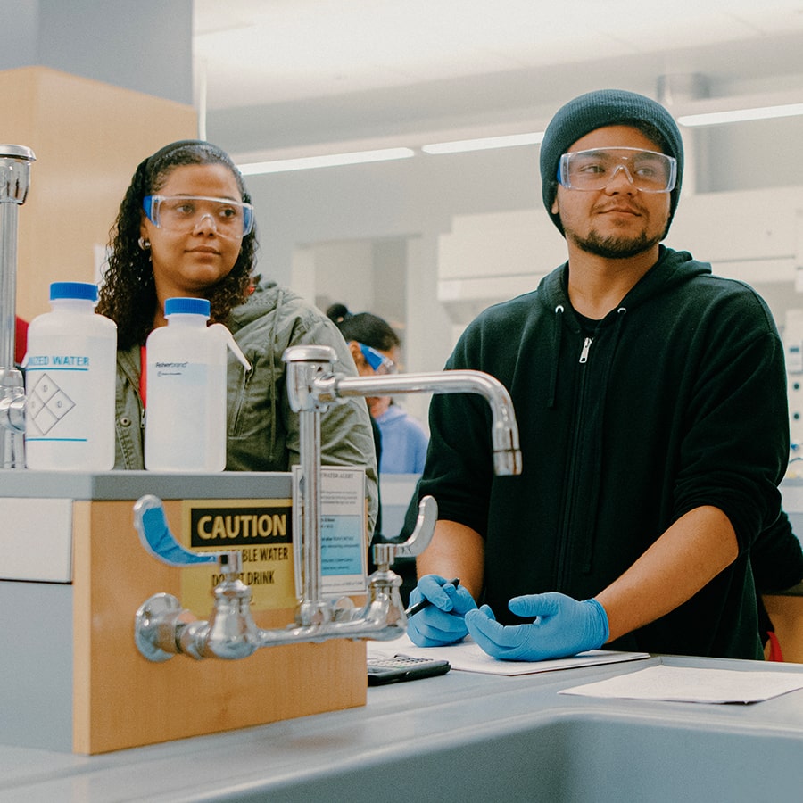 students in chemistry laboratory