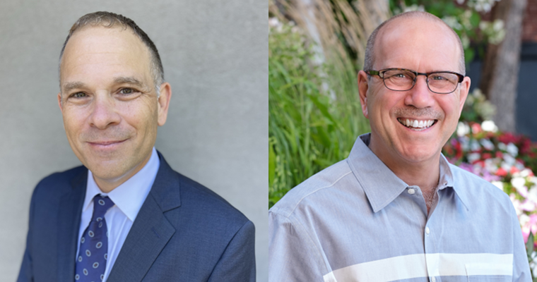 Professors Edward Alan Miller, of the Department of Gerontology, and Mark Warren, of the Department of Public Policy and Public Affairs. 