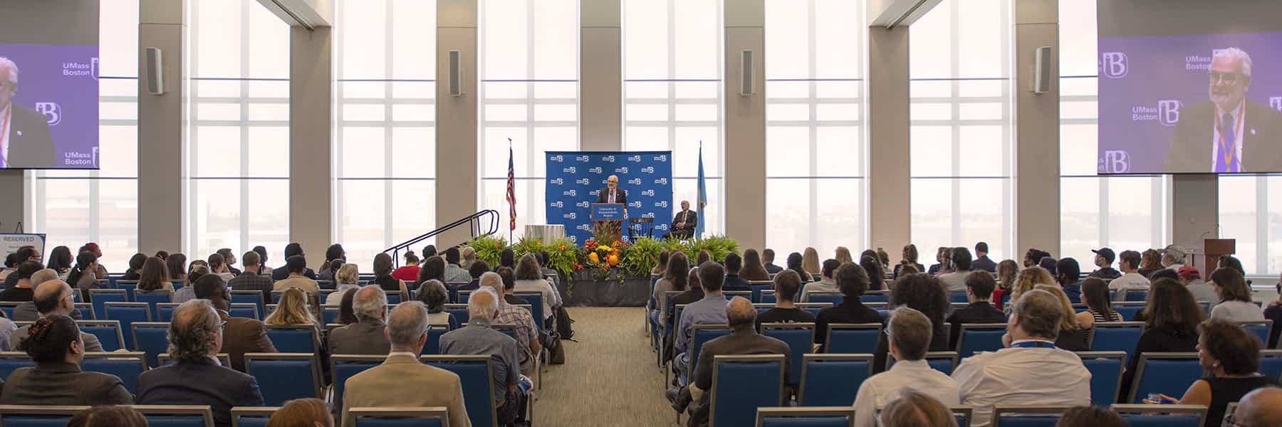 Chancellor speaks at Convocation in Campus Center Ballroom.