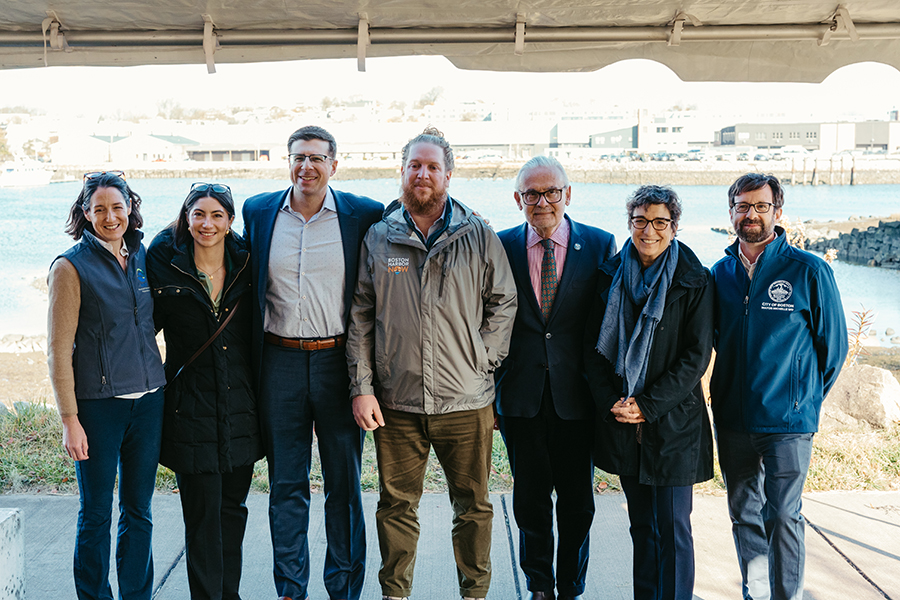 Chancellor and officials at Living Seawalls event